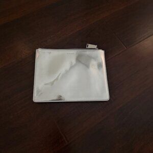 Jil Sander Silver Leather Clutch Handbag Womens Small rare